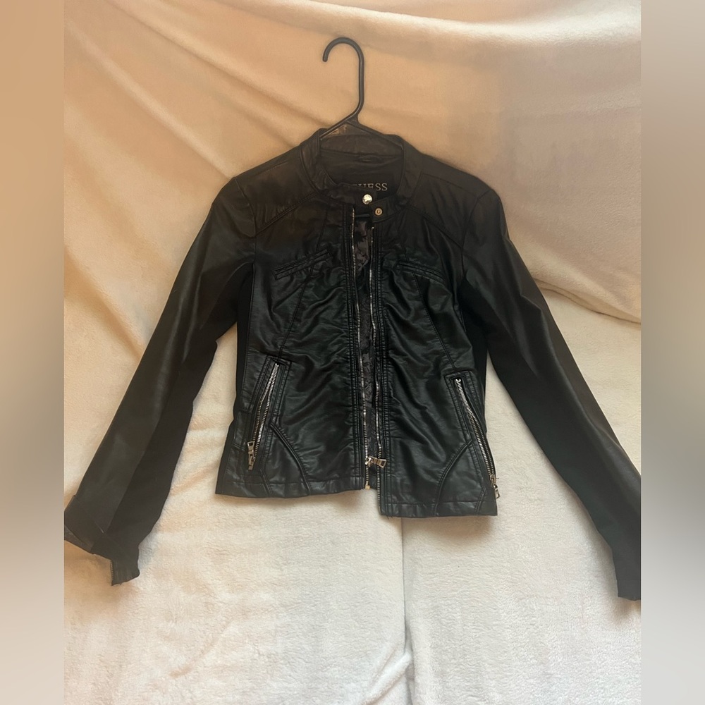faux leather jacket xs